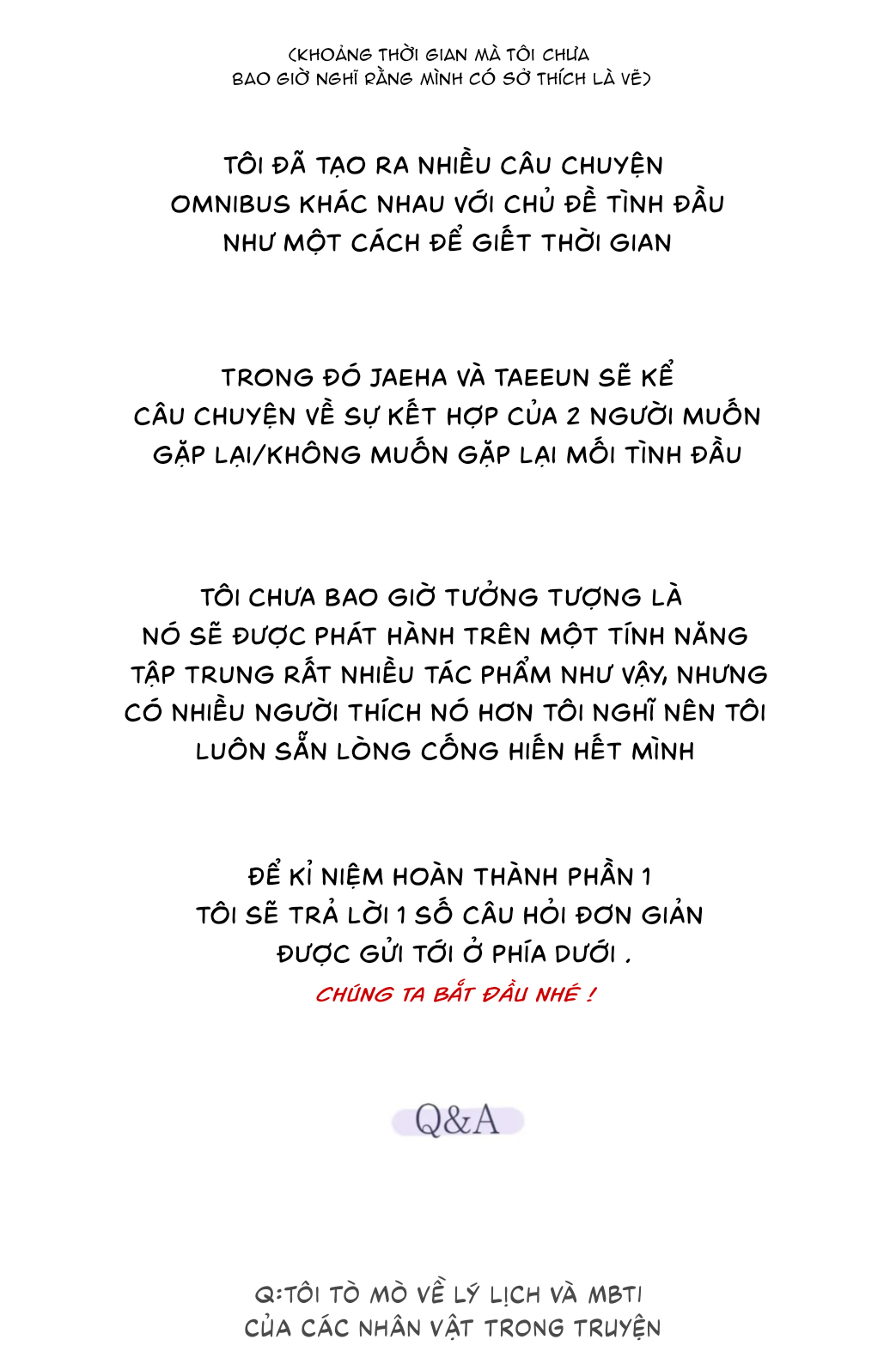 Khởi Đầu - Chap HẬU KÌ